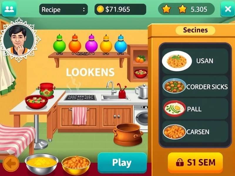 Gattu Cooking Master recipe selection screen showing Indian dishes